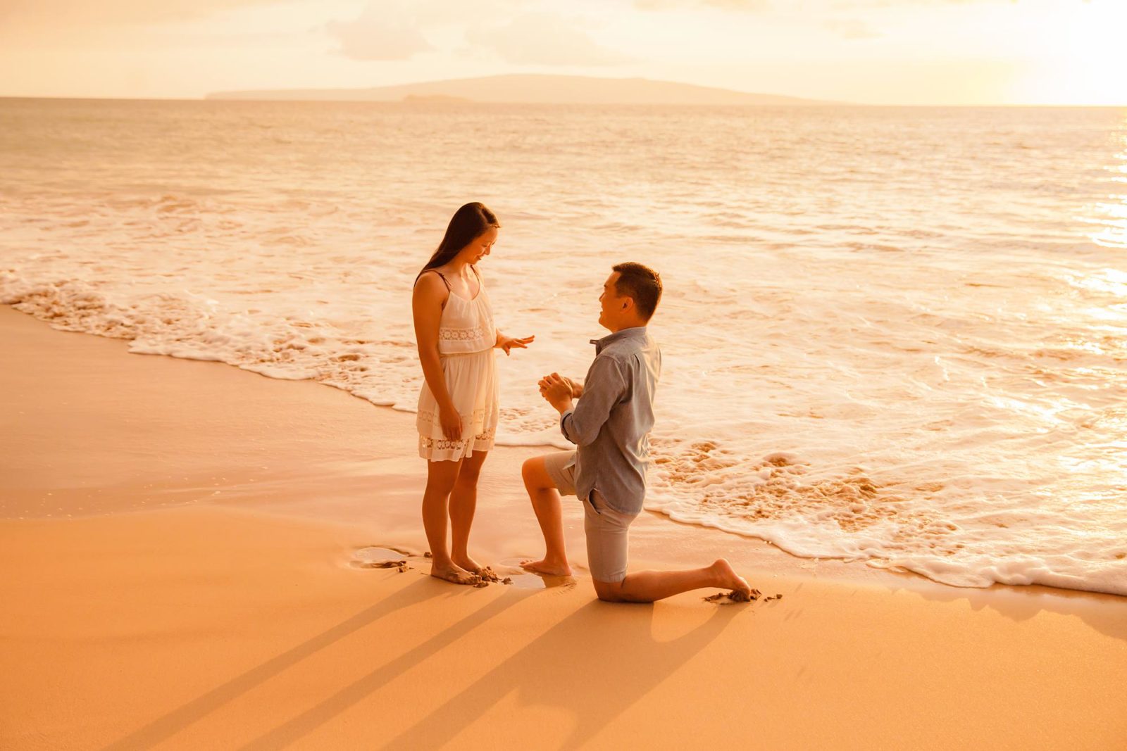 Maui Sunset Proposal Portraits - A gorgeous, still and cloudy afternoon