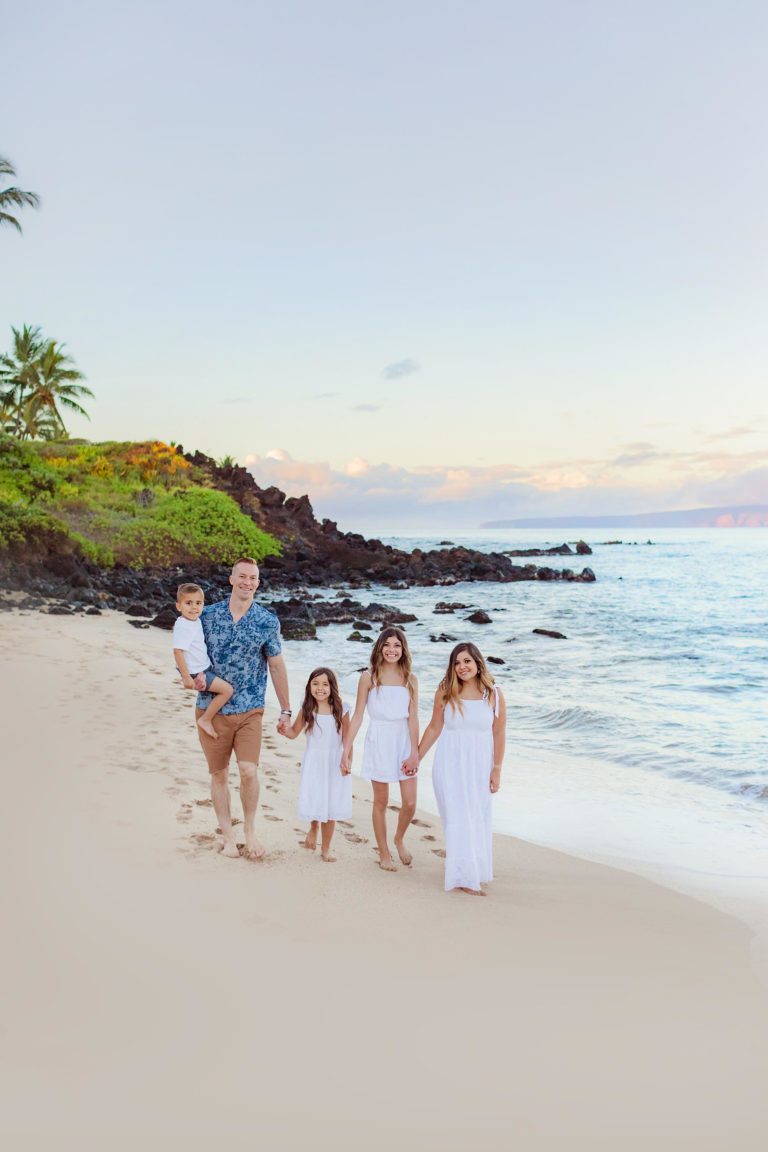 Sunrise family portraits in Wailea, Maui - Love + Water