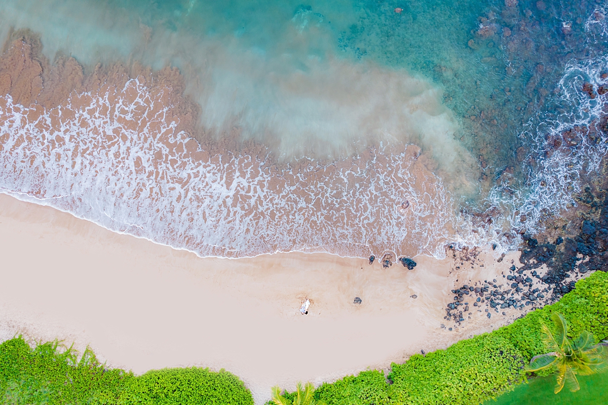 Drone couples portraits on Maui by Love + Water photography