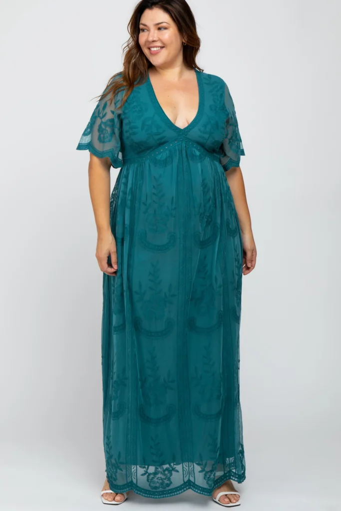 teal pink blush maternity dress