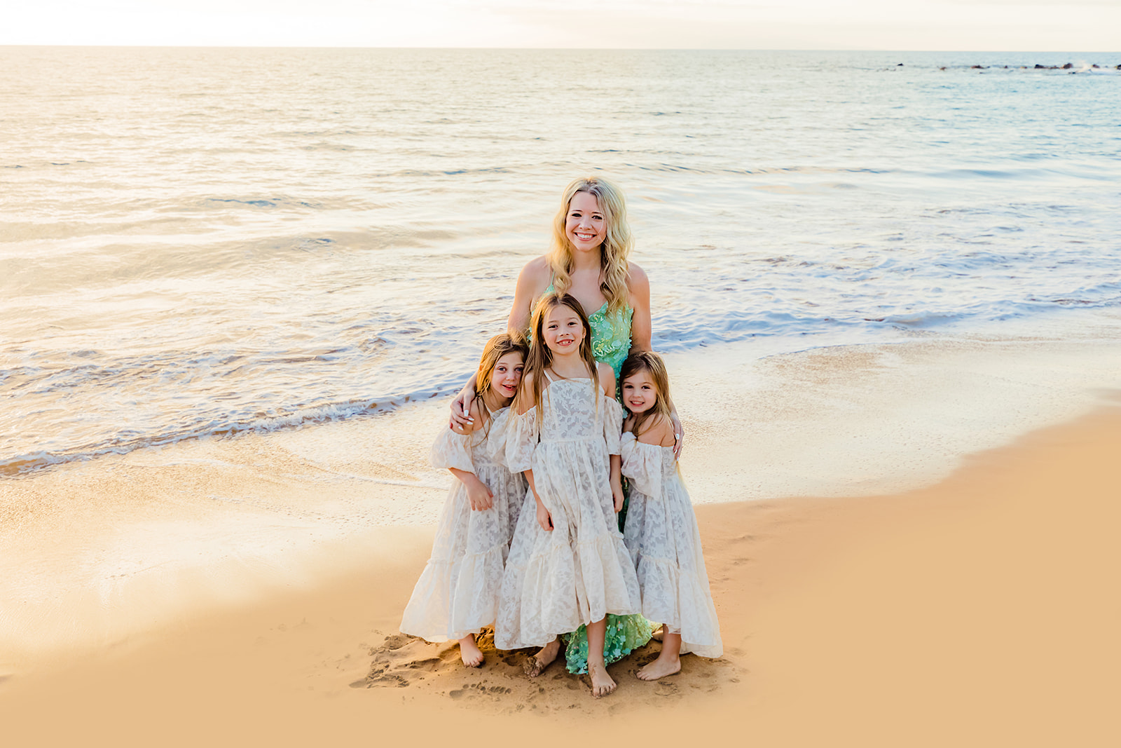 mother and daughters in maui hawaii photoshoot