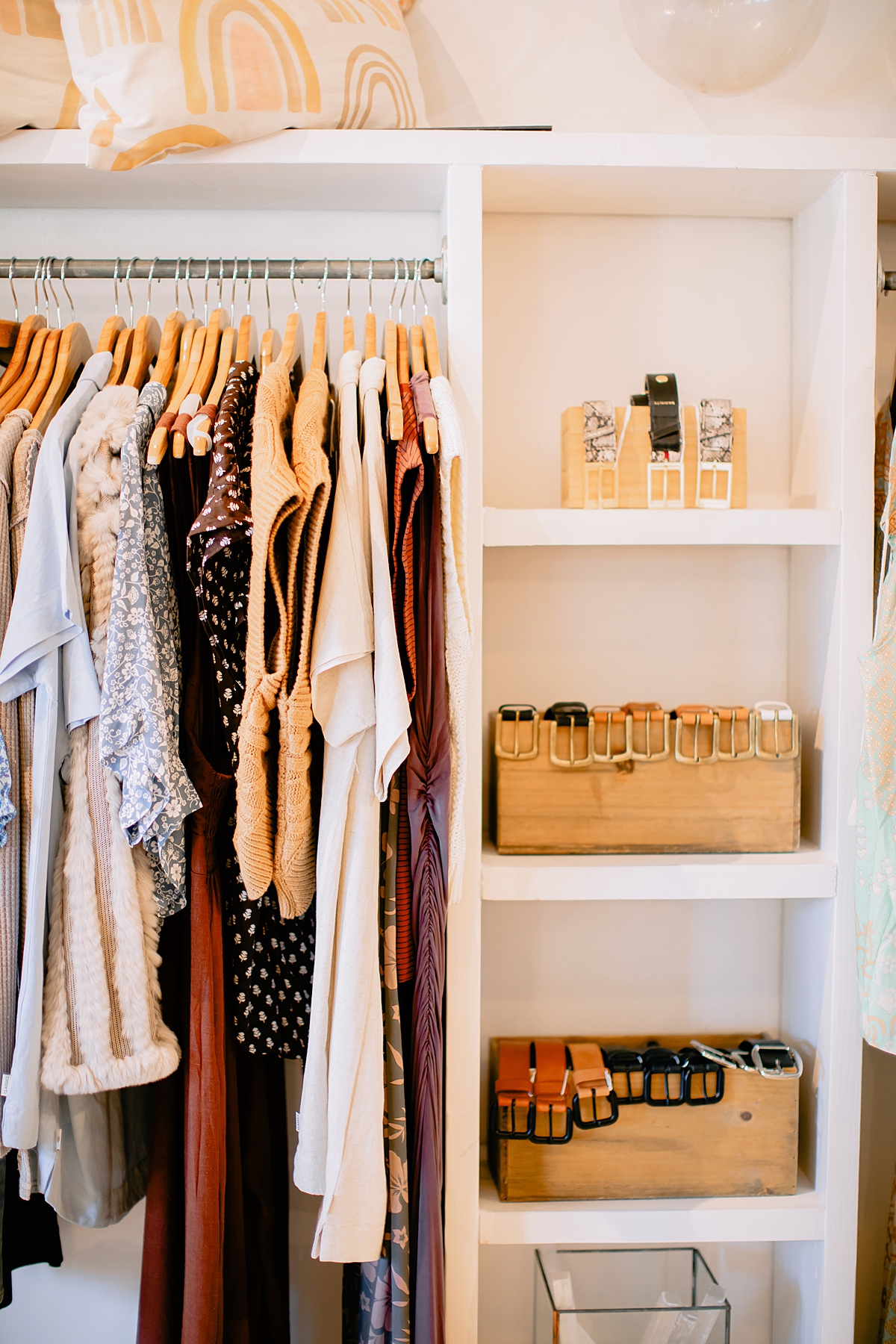 clothing rack on display at a chic upscale boutique in upcountry maui