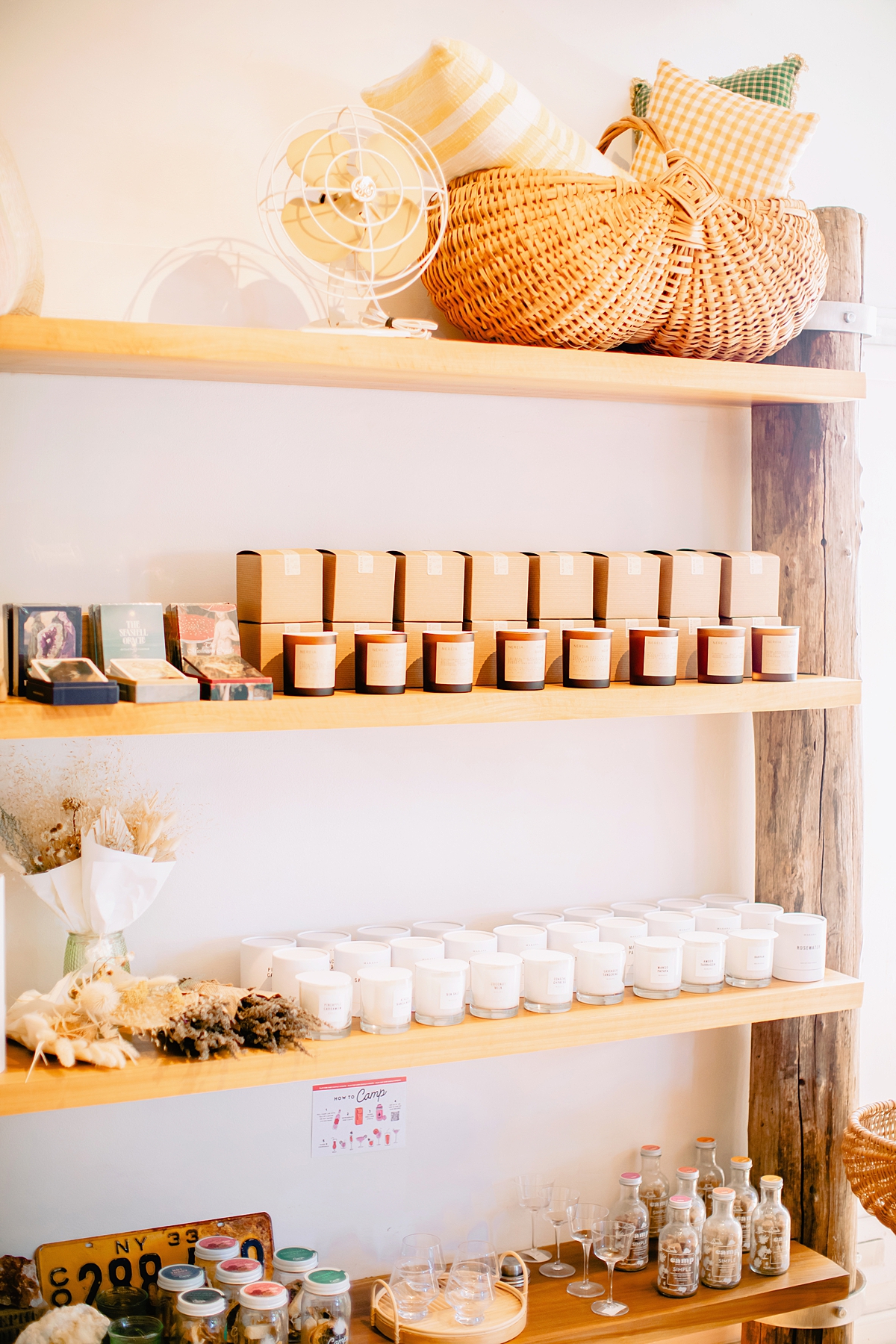 display of homewares on a shelf in small upcountry boutique on maui