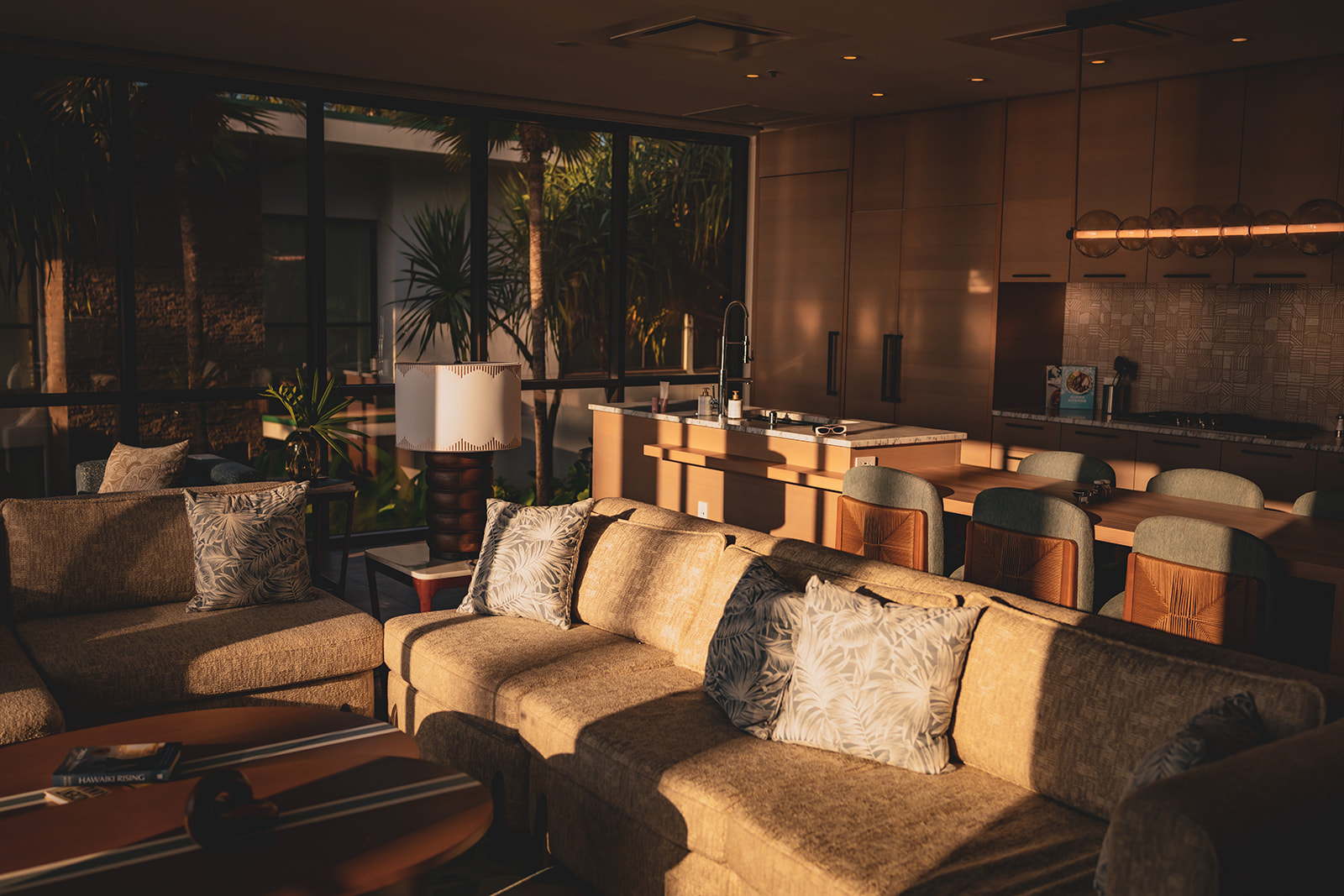 Golden light filters into the makai oceanfront villa at andaz resort