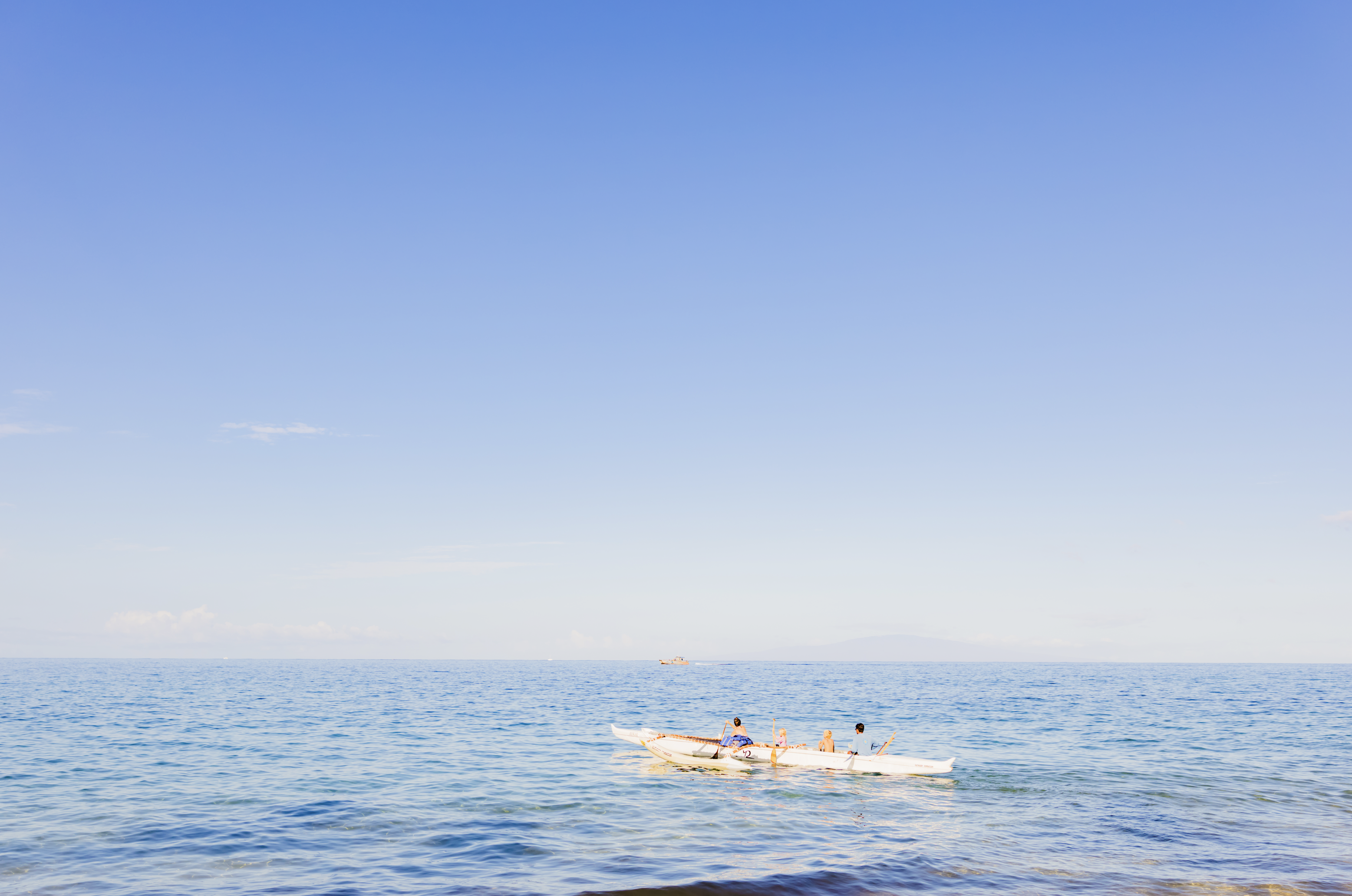 outrigger canoe on the water at andaz maui